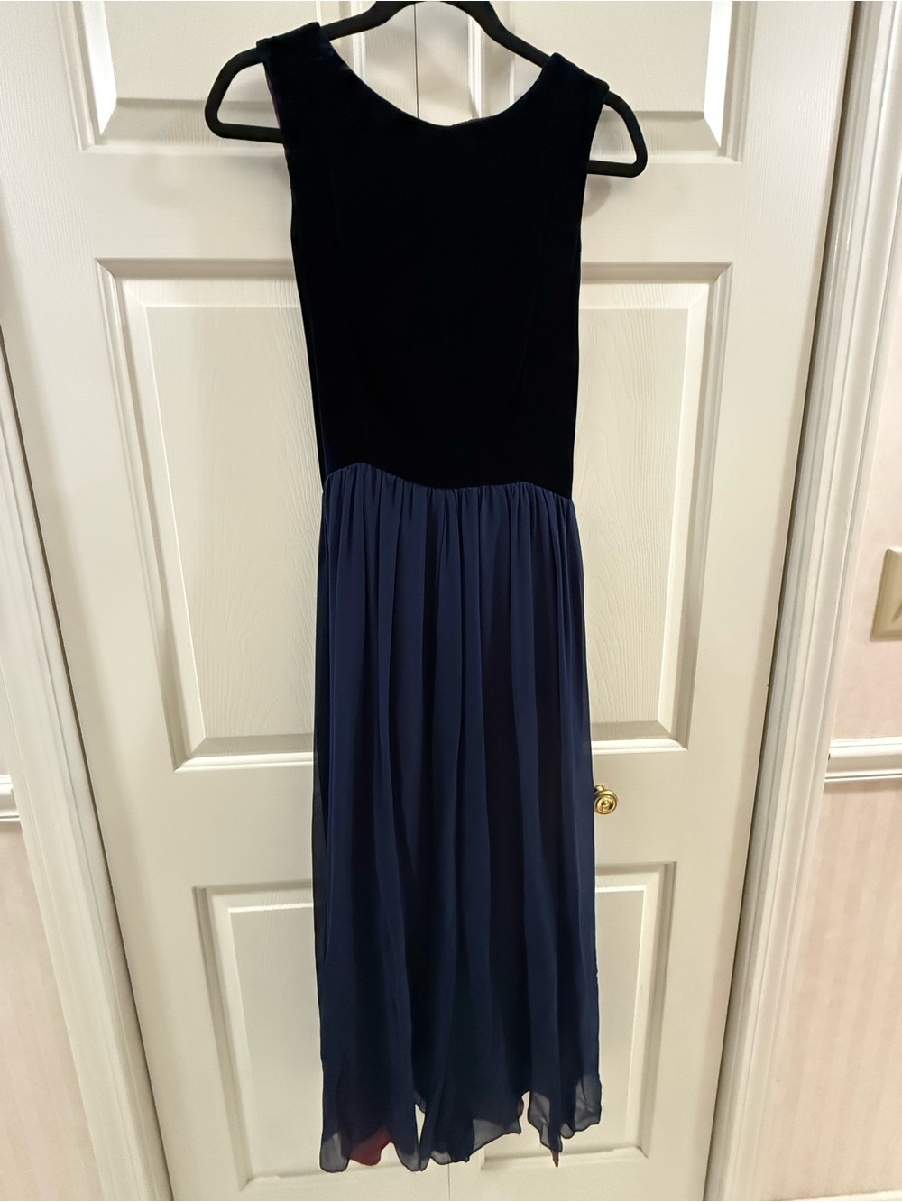 Vintage 90s Elizabeth Wayman Silk Velvet Formal Gown Navy Burgundy Sz 10 - Picture 14 of 14